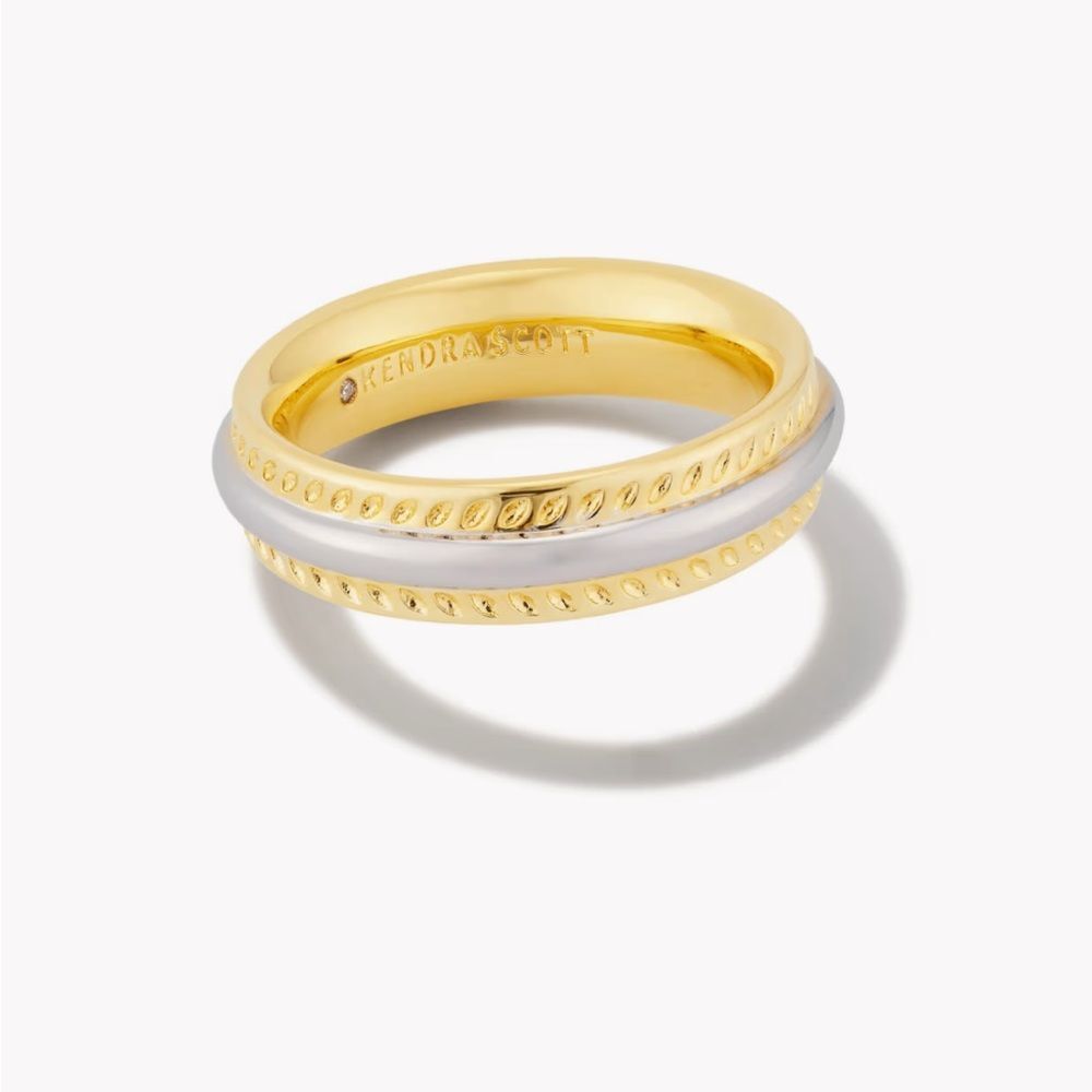 NWT Kendra Scott Merritt Band Ring Mixed Metal - Size 6